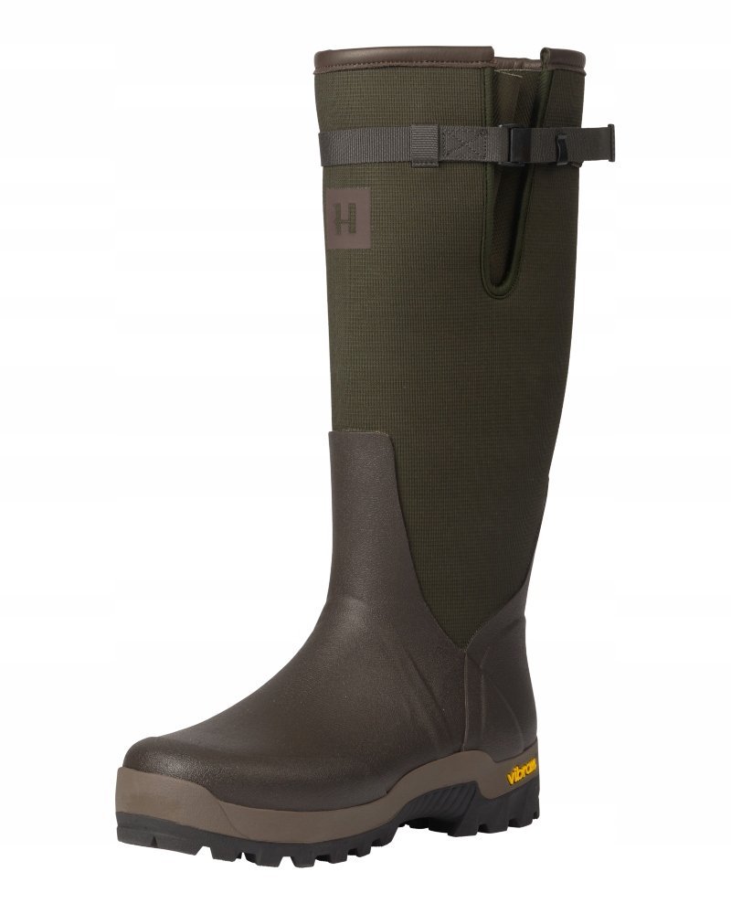 KALOSZE HARKILA FORESTER TEXTILE - Willow green/Deep brown -46