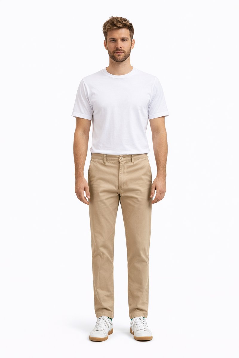 PEPE JEANS BEŻOWE SPODNIE CHINOS ZAMKI Z PASKIEM BAWEŁNA 33 I3A