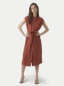 Sukienki - Vero Moda Sukienka koszulowa Mymilo 10282532 Czerwony Regular Fit - miniaturka - grafika 1