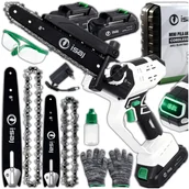 Piły elektryczne - PIŁA ŁAŃCUCHOWA AKUMULATOROWA ISAJ SM1 PILARKA PIŁA DO DRZEWA 8 CALI 2 X AKU 21V - miniaturka - grafika 1