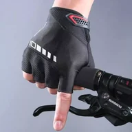 Rękawiczki rowerowe - Rękawiczki rowerowe Rockbros S143-BK XXL z wkładkami żelowymi - czarne - miniaturka - grafika 1