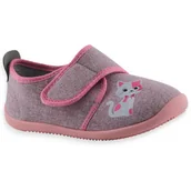 Buty dla dziewczynek - Kapcie na rzep dla dziewczynki Befado 902X/Y041 Softer Pudrowy Róż - miniaturka - grafika 1