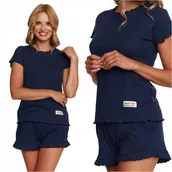 Piżamy damskie - Piżama damska DOCTOR NAP 4315 cosmos bawełna prążkowana XL 42 - miniaturka - grafika 1