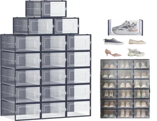 18X Pudełko Organizer Na Buty Składane Zestaw Pudełek Do Rozmiaru 44 Duże - Pokrowce na ubrania - miniaturka - grafika 1