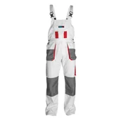 Odzież robocza - DEDRA Spodnie ochronne ogrodniczki BH4SO-LD LD/54, białe, White line 190g/m2 - miniaturka - grafika 1