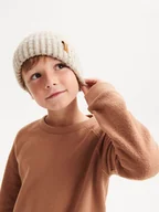 Bluzki dla chłopców - Reserved - Longsleeve oversize - beżowy - miniaturka - grafika 1