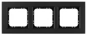Klawisze i ramki - Ospel Ramka  potrójna SONATA szronione szkło 4mm - czarny/czarny - miniaturka - grafika 1