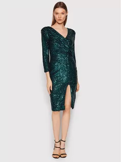 Sukienki - Rinascimento Sukienka koktajlowa CFC0018249002 Zielony Slim Fit - grafika 1