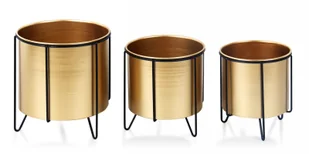 Dekoria pl pl Kwietnik Wiggo black/gold 3 szt. 22/19/16 x 23/21/19 cm 814-377 - Kwietniki - miniaturka - grafika 2