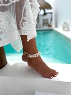 Bransoletki - Bransoletka z Muszelek na Nogę KELAM RÓŻOWA - miniaturka - grafika 1