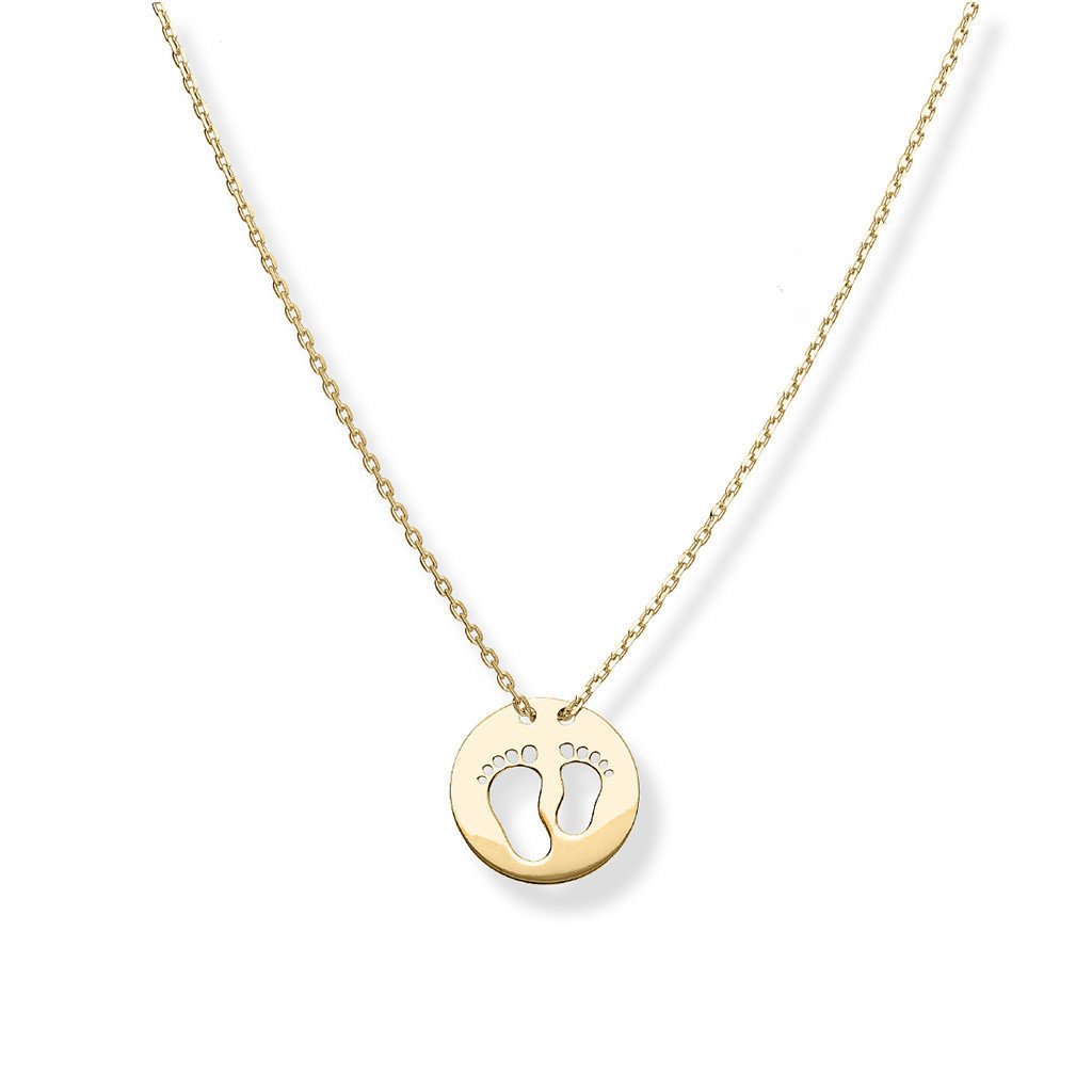 Naszyjnik srebrny damski STÓPKI pozłacany 925