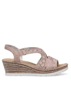 Sandały damskie - Rieker Sandały 61916-31 Różowy - miniaturka - grafika 1