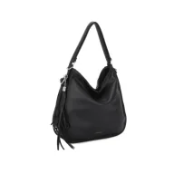 Torebki damskie - Stylowa Damska Torebka Shopper 2w1 Plecak LUIGISANTO Czarna - miniaturka - grafika 1