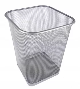 KOSZ KWADRATOWY METALOWY NA PAPIER 10L SREBRNY - Kosze na śmieci - miniaturka - grafika 1