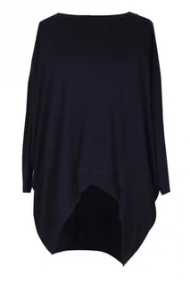Bluzki damskie - Czarna tunika asymetryczna LORI - długi rękaw - XL-ka - grafika 1