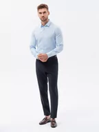 Koszule męskie - Bawełniana koszula męska z tkaniny w stylu Oxford SLIM FIT - błękitna V8 K642 - miniaturka - grafika 1