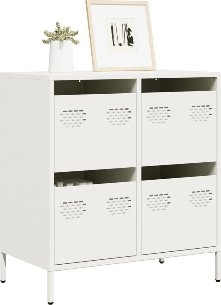 vidaXL Szafka, biała, 68x39x73,5 cm, stal walcowana na zimno