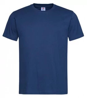 Koszulki męskie - Ciemny Niebieski Bawełniany T-Shirt Męski Bez Nadruku -STEDMAN Koszulka, Krótki Rękaw, Basic, U-neck - Stedman - grafika 1