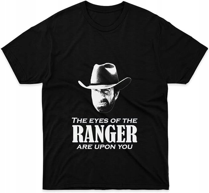 CZARNA KOSZULKA Z NADRUKIEM MĘSKA ŚMIESZNA T-SHIRT CHUCK NORRIS Kowboj #1