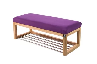 Ławka na buty LPG-4 150cm EMRAWOOD drewno lite kolor naturalny siedzisko gładkie kolor fioletowy - Ławki do przedpokoju Ławka na buty LPG-4 150cm EMRAWOOD drewno lite kolor naturalny siedzisko gładkie kolor fioletowy - Ławki do przedpokoju - miniaturka - grafika 1