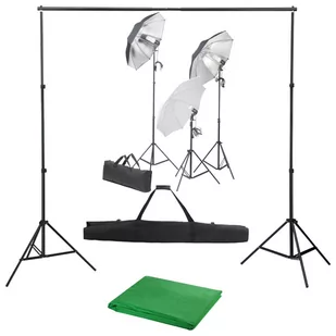 vidaXL Lampa studyjna Fotograficzny zestaw studyjny z lampami i tłem 3055123 - Lampy studyjne - miniaturka - grafika 1