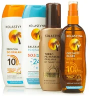 Balsamy i kremy do opalania - Kolastyna Zestaw 4w1 olejek, emulsja, balsam, przyspieszacz - zestaw - miniaturka - grafika 1