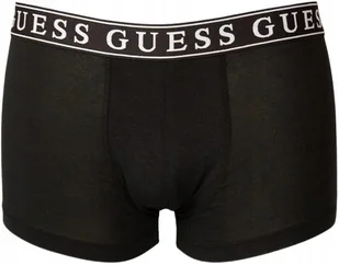 GUESS CZARNE BOKSERKI MĘSKIE Z BAWEŁNY Z LOGO NA PASIE M GNA - Majtki męskie - miniaturka - grafika 1