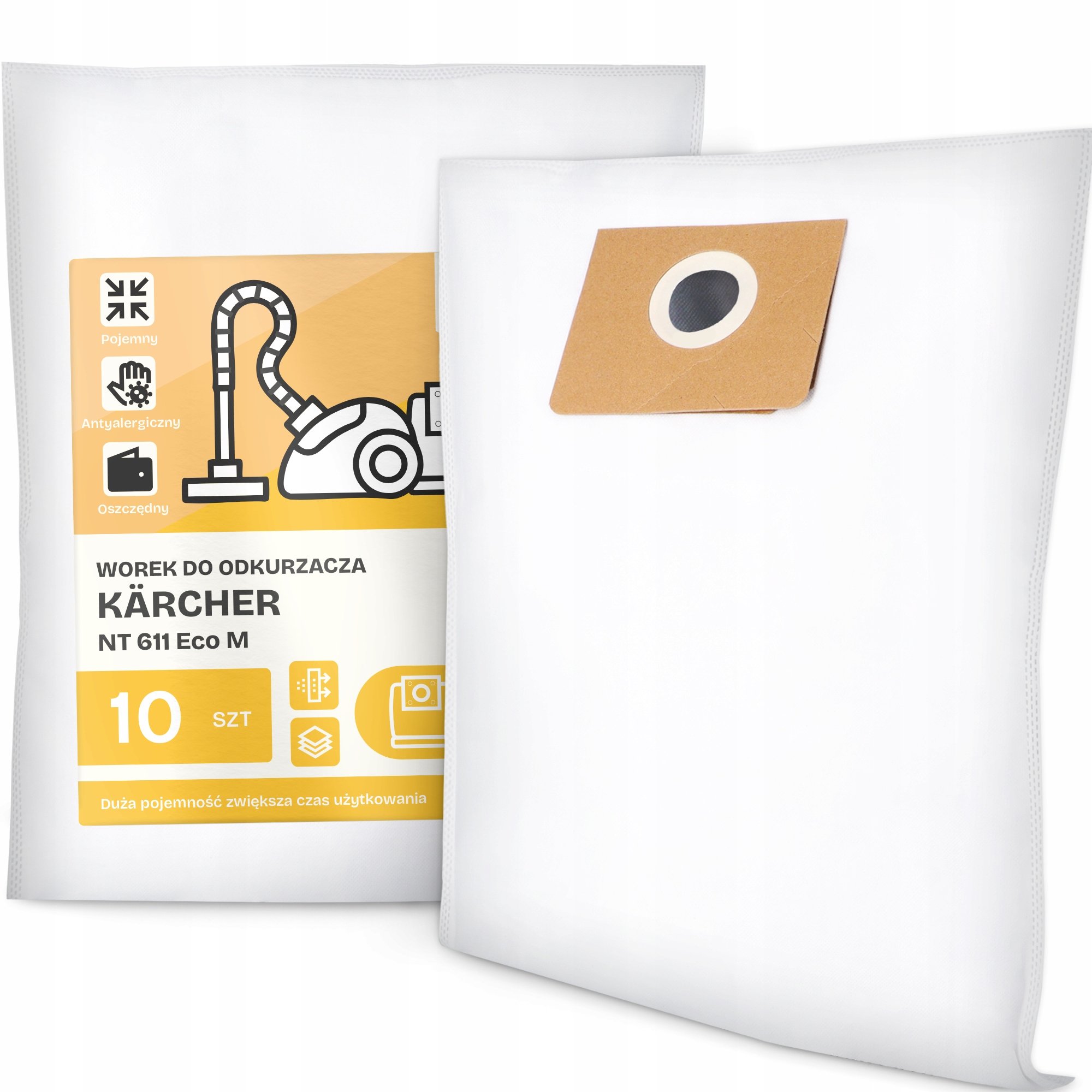 10x Worek do Odkurzacza Kärcher Nt 611 Eco M Flizelinowy Torba Worki G9