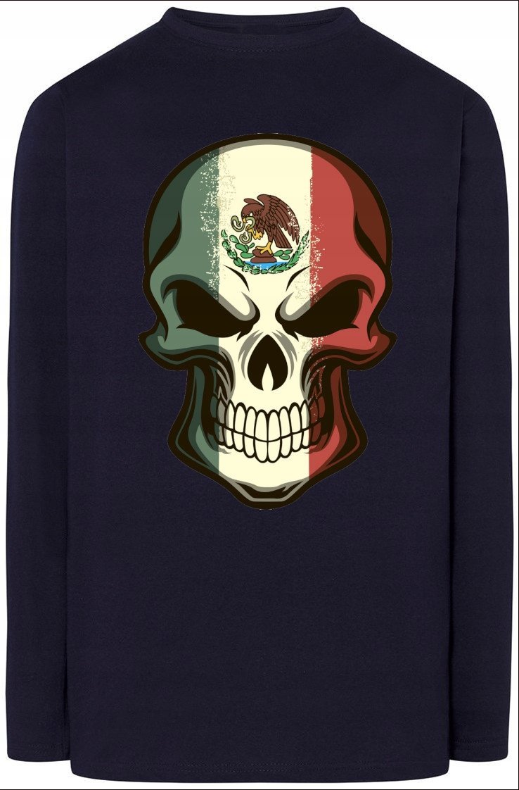 Longsleeve Męska Bluza Modna nadruk Czaszka r.5XL