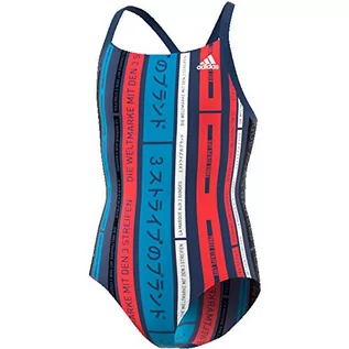 Stroje kąpielowe - Adidas Ya Aop Suit dziecięcy kostium kąpielowy, uniseks wielokolorowa Indtec/Blanco 98 (2/3 Jahre) FL8679 - grafika 1