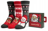 Skarpetki damskie - Skarpety Świąteczne (3-pary) PREZENTOWY r. 35-41 W PUDEŁKU - miniaturka - grafika 1