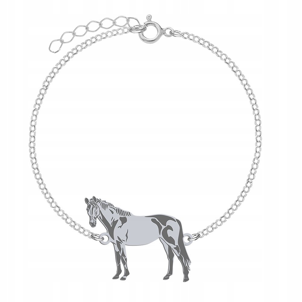 Bransoletka Srebrna z Koniem Trakeńskim 925 Prezent Biżuteria GRAWER GRATIS