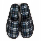 Kapcie męskie - NOWO, Kapcie męskie w kratę, pantofle dla panów, rozmiar 45 - miniaturka - grafika 1