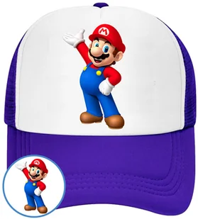 CZAPKA Z DASZKIEM SUPER MARIO BROS DLA DZIECI LATO NIEBIESKA BEJSBOLÓWKA - Czapki i chusty sportowe męskie - miniaturka - grafika 1