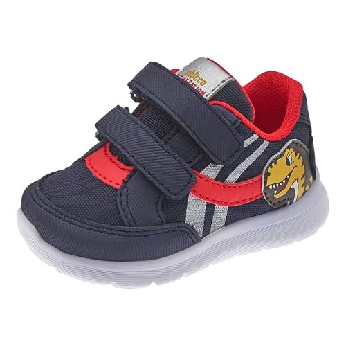 Chicco Trampki z podwójnym zapięciem na klej i lekką podeszwą, buty dziecięce, Niebieski 2, 20 EU