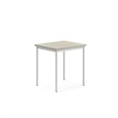 Meble do szkół i przedszkoli - Stół SONITUS, 700x600x720 mm, linoleum jasnoszary, biały - miniaturka - grafika 1