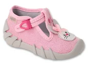 Kapcie damskie - Kapcie dziewczęce różowe Befado 110P374 domowe do przedszkola na zapinki-24 - miniaturka - grafika 1