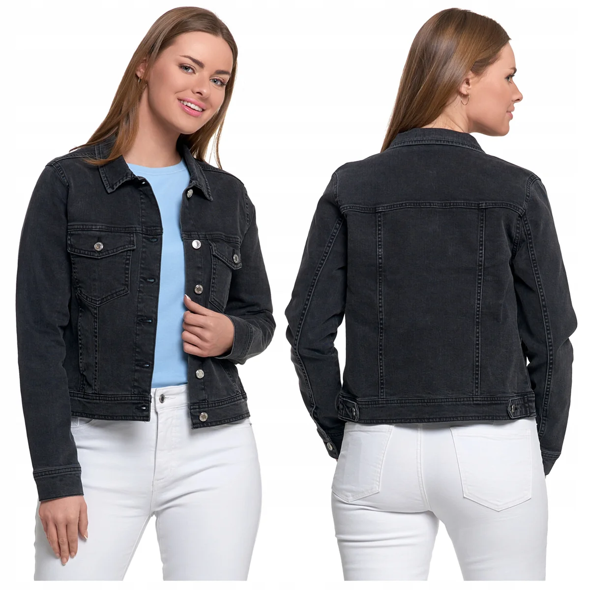 KURTKA DAMSKA JEANSOWA Przejściowa Klasyczna Stylowa JEANS MORAJ r. S
