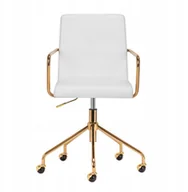 Krzesła - Krzesło Kosmetyczne QS-OF211G złoto kremowo - szare - miniaturka - grafika 1