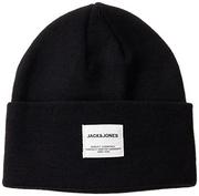 Czapki dla dzieci - JACK&JONES JUNIOR Boy's JACLONG Knit Beanie JNR czapka z dzianiny, czarna, L/XL - miniaturka - grafika 1