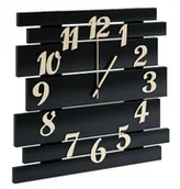 Zegary - Czarny drewniany zegar ścienny N4-B67 - miniaturka - grafika 1