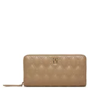 Portfele - Duży Portfel Damski Tommy Hilfiger AW0AW16578 Beżowy - miniaturka - grafika 1