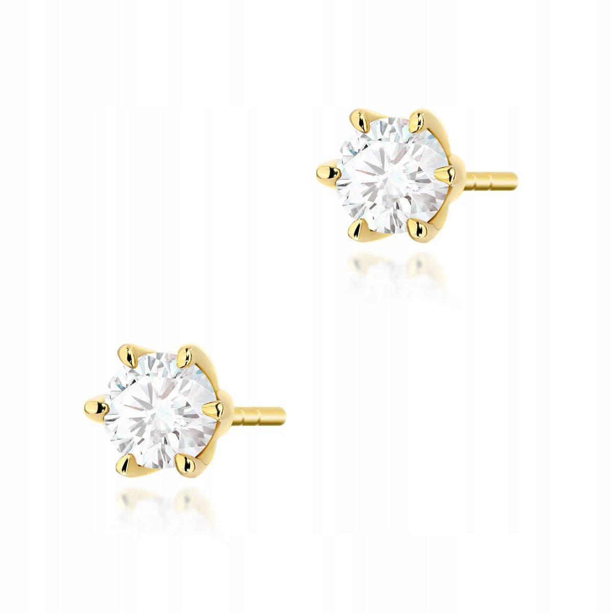 Kolczyki ze złota 585 z diamentem 0.40ct nowoczesne modny wzór 14kt