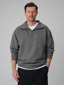 Bluzy męskie - 4F Bluza dresowa regular bez kaptura męska - szara XXL - miniaturka - grafika 1