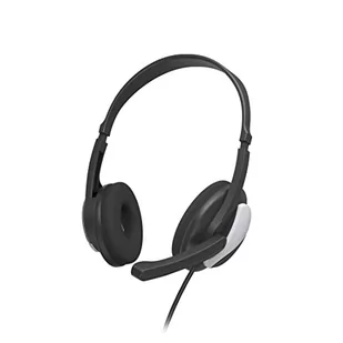 Hama Zestaw słuchawkowy z mikrofonem (przewodowe słuchawki 3,5 mm, wejście jack Aux, słuchawki stereo z kablem, słuchawki nauszne z mikrofonem i paskiem na szyję, kabel audio 2 m) czarno-srebrny - Akcesoria do słuchawek - miniaturka - grafika 1