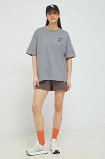 Koszulki sportowe damskie - Fila t-shirt bawełniany kolor szary - grafika 1