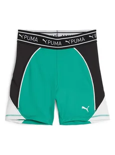 Puma Szorty sportowe "Train Strong 5`" w kolorze biało-zielono-czarnym - Spodnie sportowe damskie - miniaturka - grafika 1