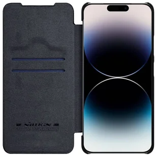 Nillkin Qin Leather Pro Case etui iPhone 14 Pro Max osłona na aparat kabura pokrowiec obudowa z klapką czarny - Etui i futerały do telefonów - miniaturka - grafika 4