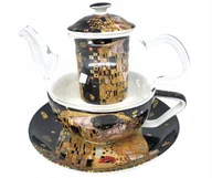 Czajniki na gaz - ELEGANCKA FILIŻANKA Z DZBANKIEM DO ZAPARZANIA HERBATY GUSTAV KLIMT - miniaturka - grafika 1