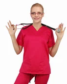 Odzież medyczna - Bluza medyczna damska FLEX elastyczna kolor fuksja 3XL - miniaturka - grafika 1